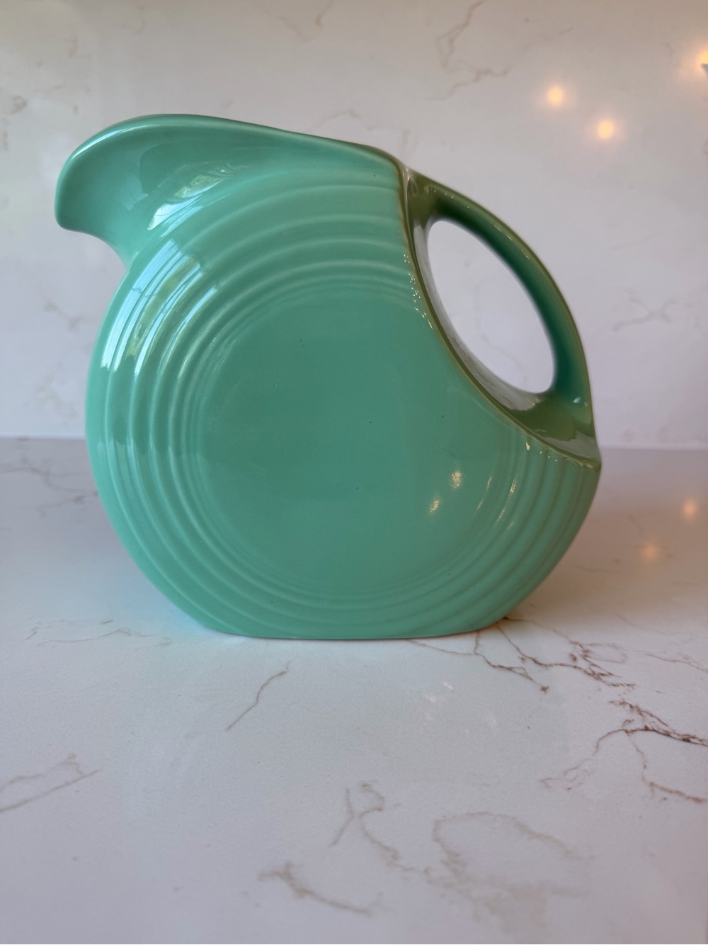 Vintage Fiestaware Sea Mist Disc Water Pitcher Homer Laughlin USA